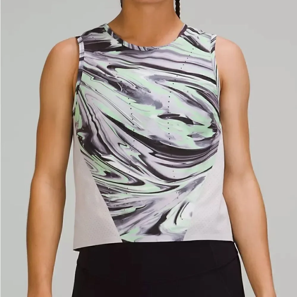 NWT Lululemon Swift Ventilated Running Tank Top- Paint Glide Warp/ Size 4